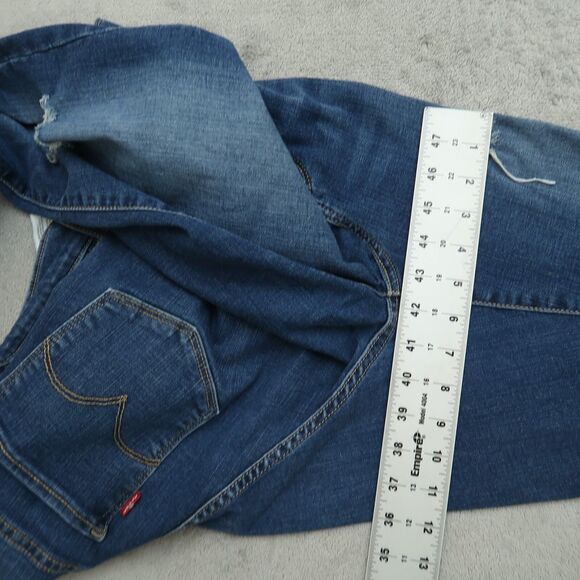 Levi's 720 Jeans Women's 34 Blue High-Rise Super Skinny 29" Inseam Distressed - Picture 6 of 16